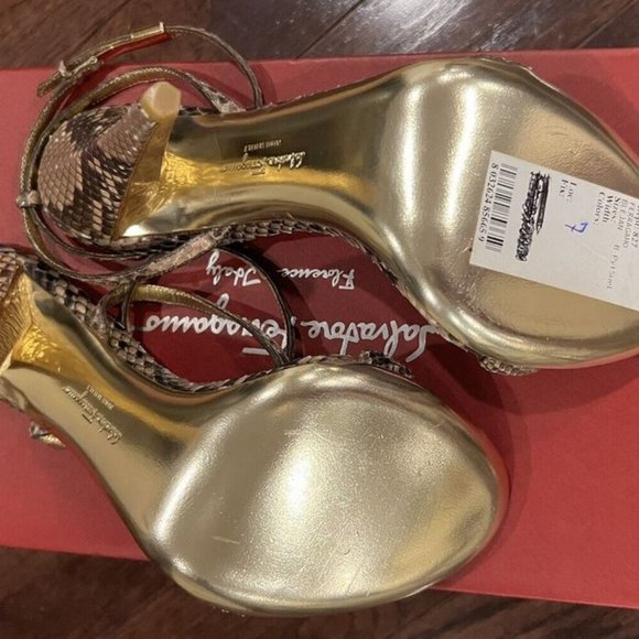 BRAND NEW SZ 7 Salvatore Ferragamo Python Blejan Ankle Strap Sandals 0504699 - Picture 5 of 6